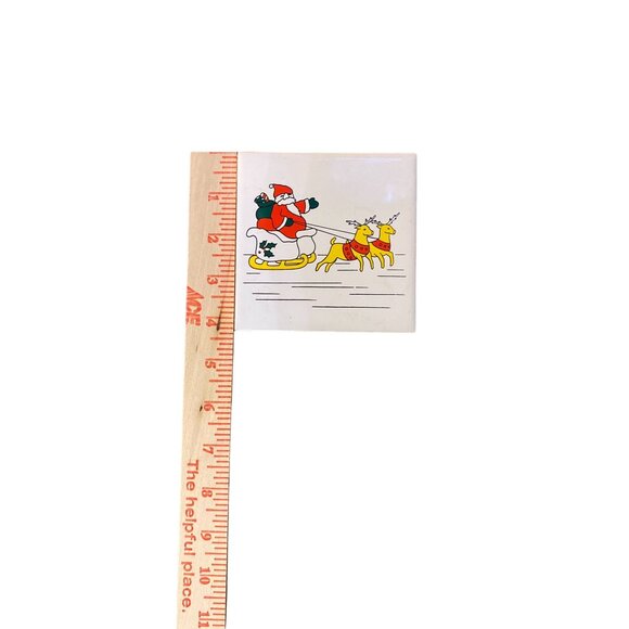 Vintage Ceramic Christmas Coasters Used 4x4 Set of 2 - Picture 6 of 13